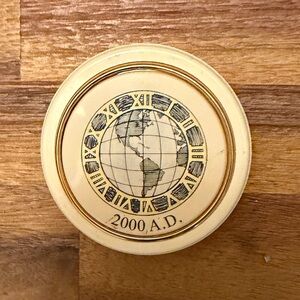 Vintage Barlow 2000 A.D. Millennium Globe Paperweight Made in USA Y2K Desk Decor